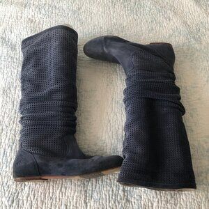 UGG Abilene Blue Suede Boots 7.5